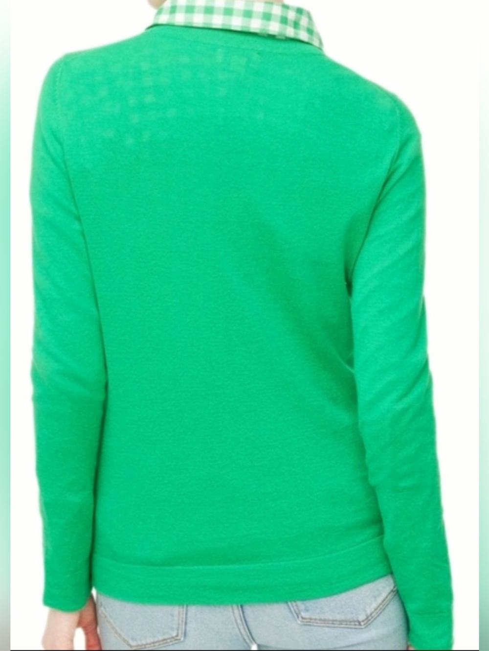 J. Crew Teddie Women's Kelly Green Crewneck Sweater 100% Cotton Medium - Picture 9 of 16